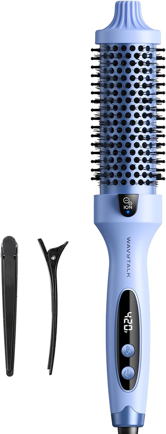 Wavytalk Thermal Brush Blowout Boost 1.5″ Heat Round Brush for Blowout Look