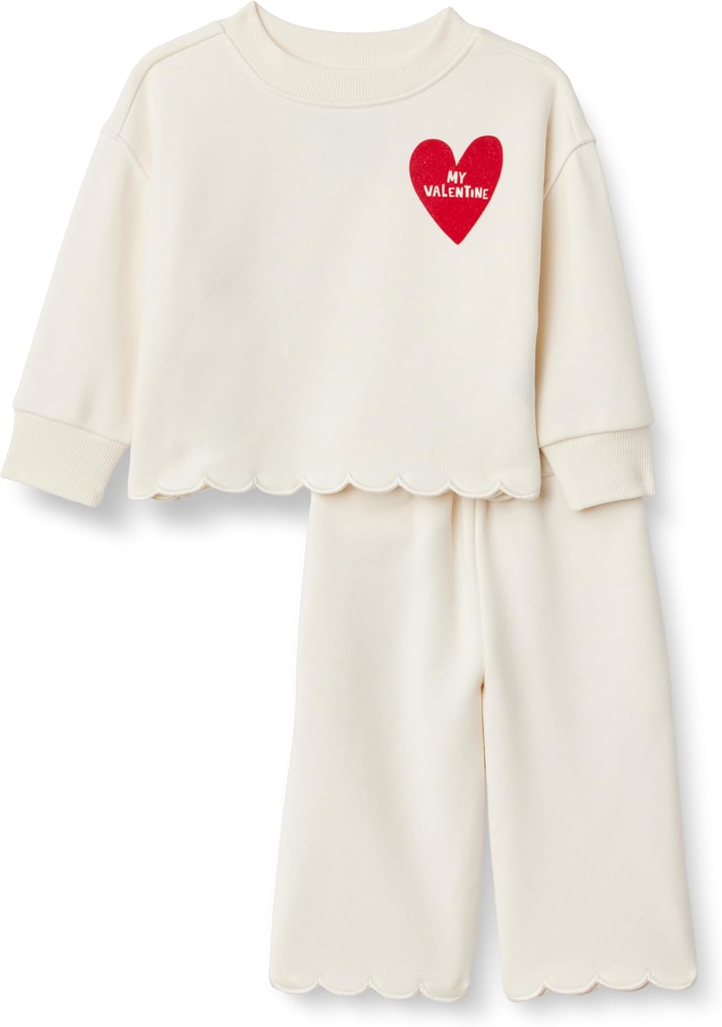 Amazon Essentials x Sofia Grainge Toddlers and Baby Girls' French Terry Sweatshirt Pant and Top Set