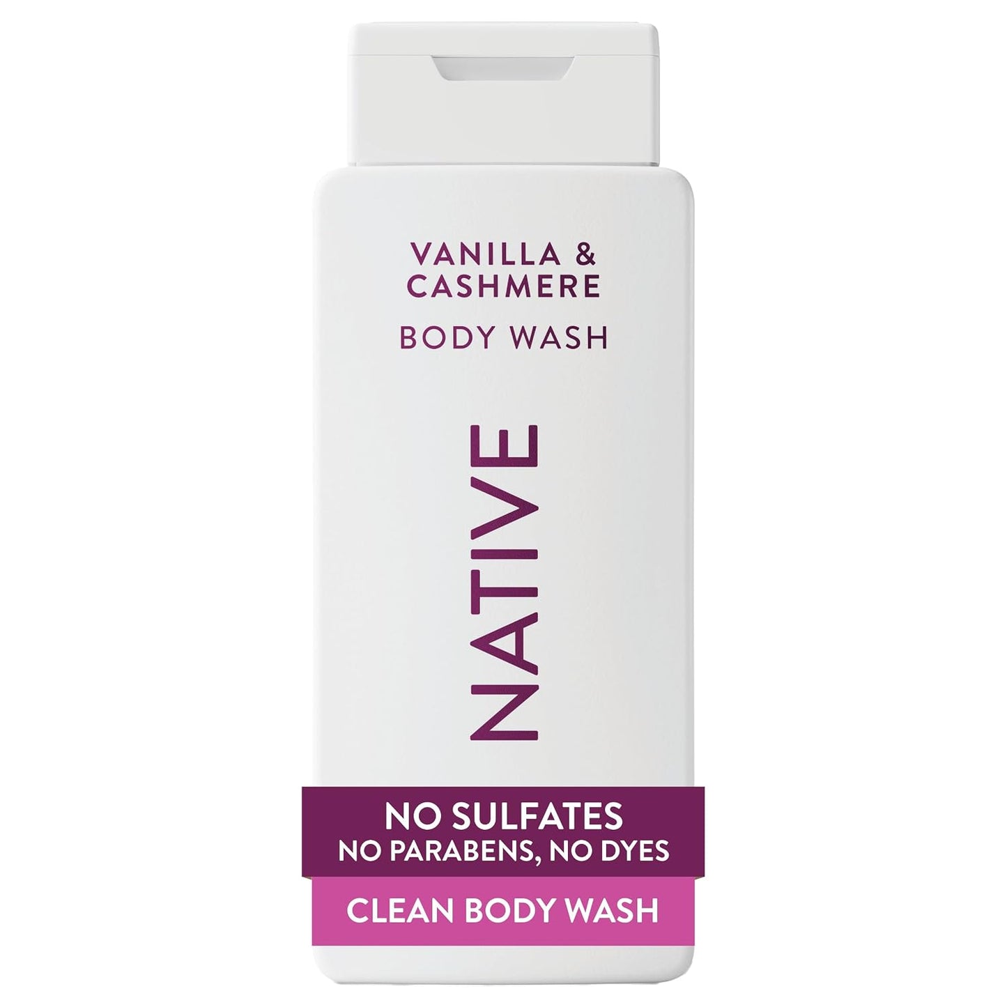 Native Clean Body Wash, Gentle & pH-balanced for Sensitive Skin, 24-Hr Freshness for Women & Men, Vegan & Cruelty-Free, Free of Sulfates, Parabens & Phthalates, Cashmere & Rain, 18 fl oz