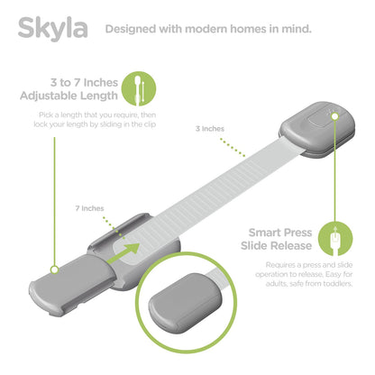 SKYLA HOMES Child Safety Cabinet Locks, White, 8 Pack