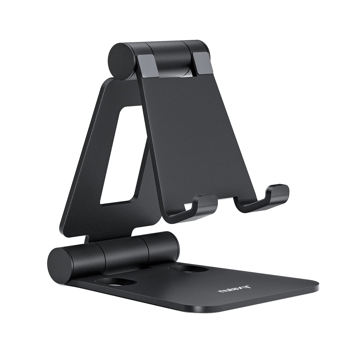 Nulaxy Full Aluminum Dual Folding Cell Phone Stand for Desk, Silver