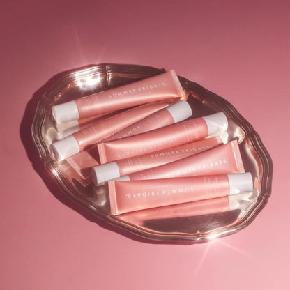 Summer Fridays Lip Butter Balm - Moisturizing Lip Gloss for Instant Shine + Sheer Color - With Nourishing Shea Butter - Everyday Makeup + Skin Care Summer Essentials - Vegan - Pink Sugar (.5 Oz)