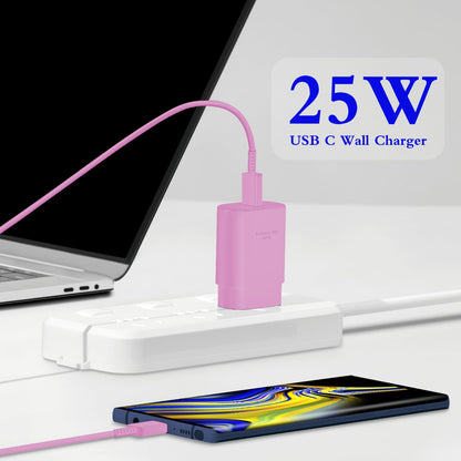 GUUSMART Type C Charger 2-Pack 25W Long 6ft USB C Charger Cable