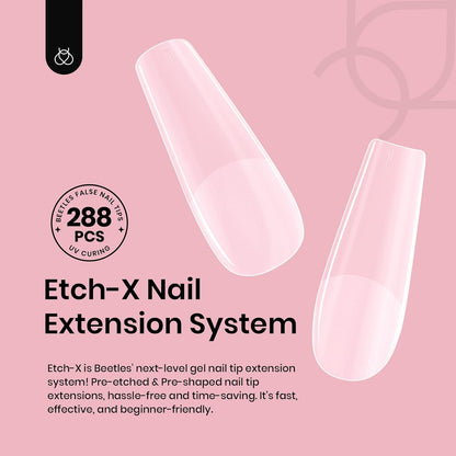 Beetles Soft Gel Nail Tips Short Almond 288pcs in 12 Sizes Etch-X