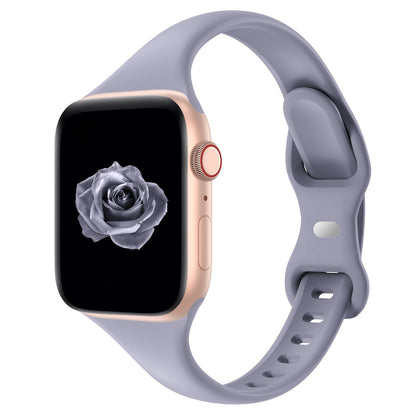 Thin Slim Band Compatible with Apple Watch 38mm 40mm 41mm 42mm 44mm 45mm 46mm 49mm, Replacement Silicone Sport Strap for iWatch Series 11/10/9/8/7/6/5/4/3/2/1 Ultra SE Women Men, Light Blush