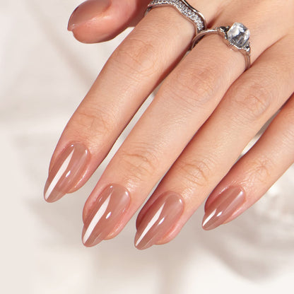 BTArtbox Press On Nails, Cream Puff, Short Almond, Ombre Off White, 32Ct
