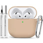 Ljusmicker for AirPods 4 Case 2024 with Cleaner Kit,Milk Tea