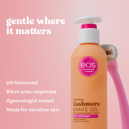 eos Vanilla Cashmere Shave Oil- Moisturizing Natural Shea Butter, 6 fl oz