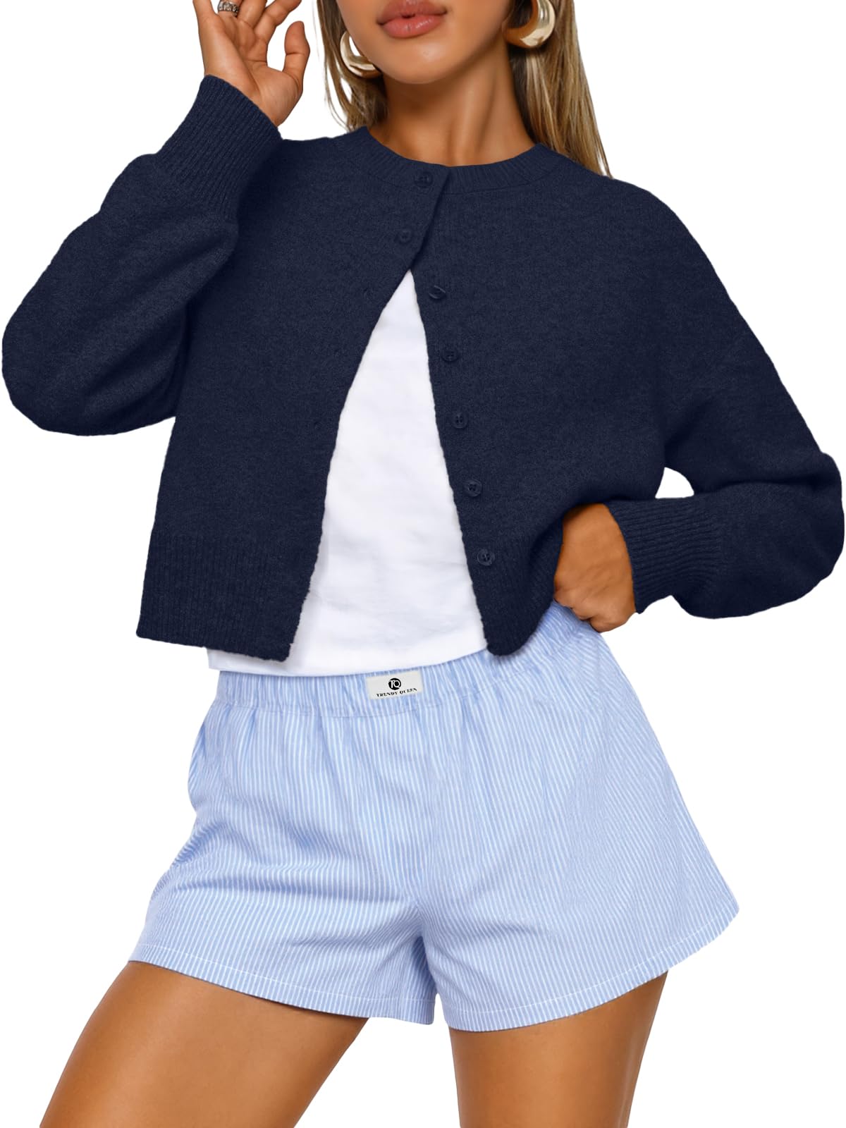 Trendy Queen Cropped Cardigan Sweaters for Women Fall Fashion Clothes 2026