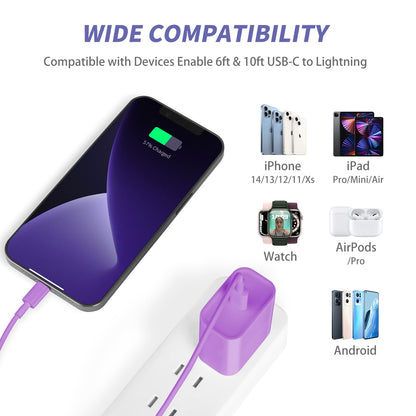 iPhone Charger Fast Charging,2Pack 20W Type C Fast Charger Block with [10FT&6FT] USB C to Lightning Cable Compatible for iPhone 14/13/12/11 Pro Max/Xs Max/XR/X,iPad