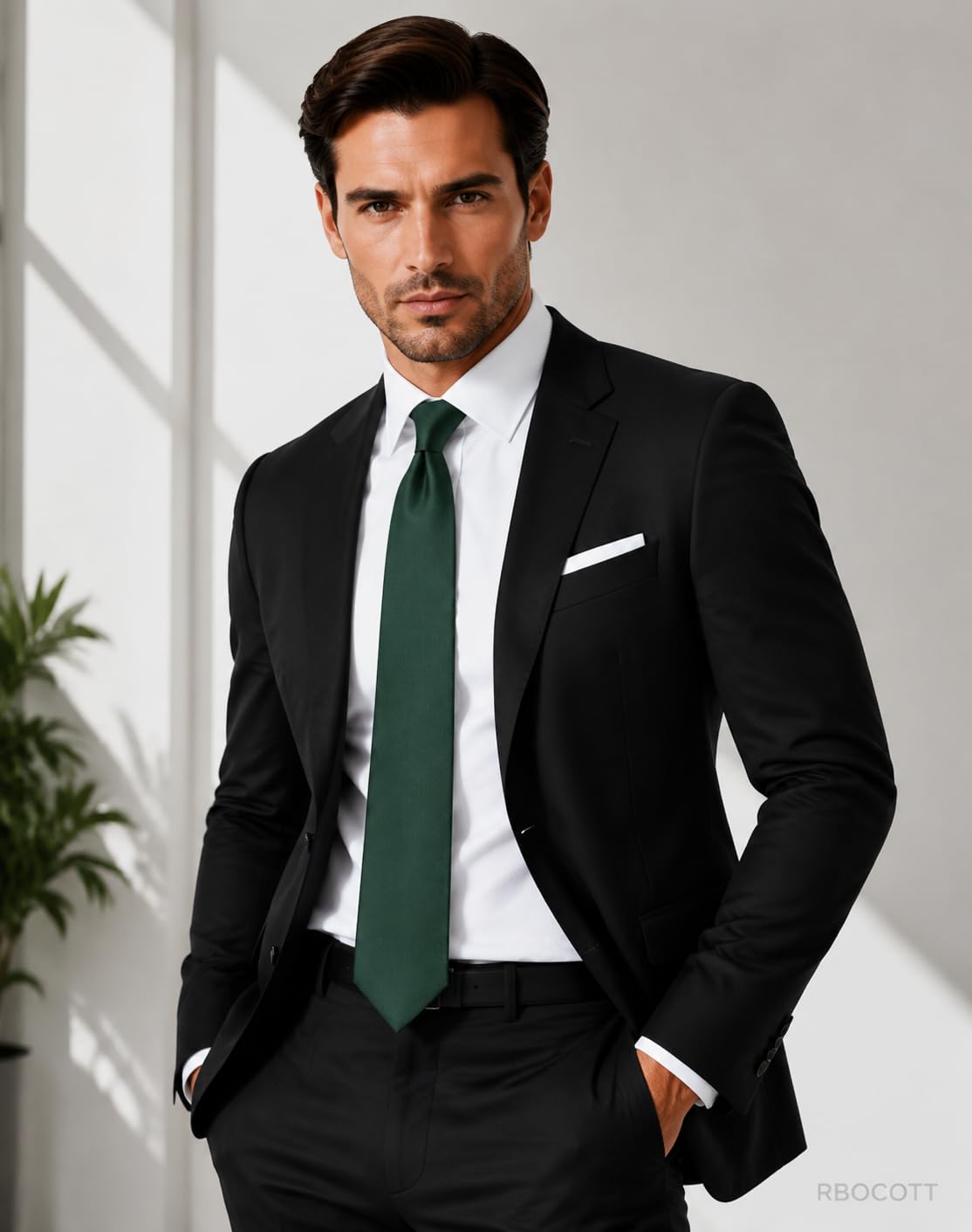 RBOCOTT Solid Color Tie Formal Necktie for Men