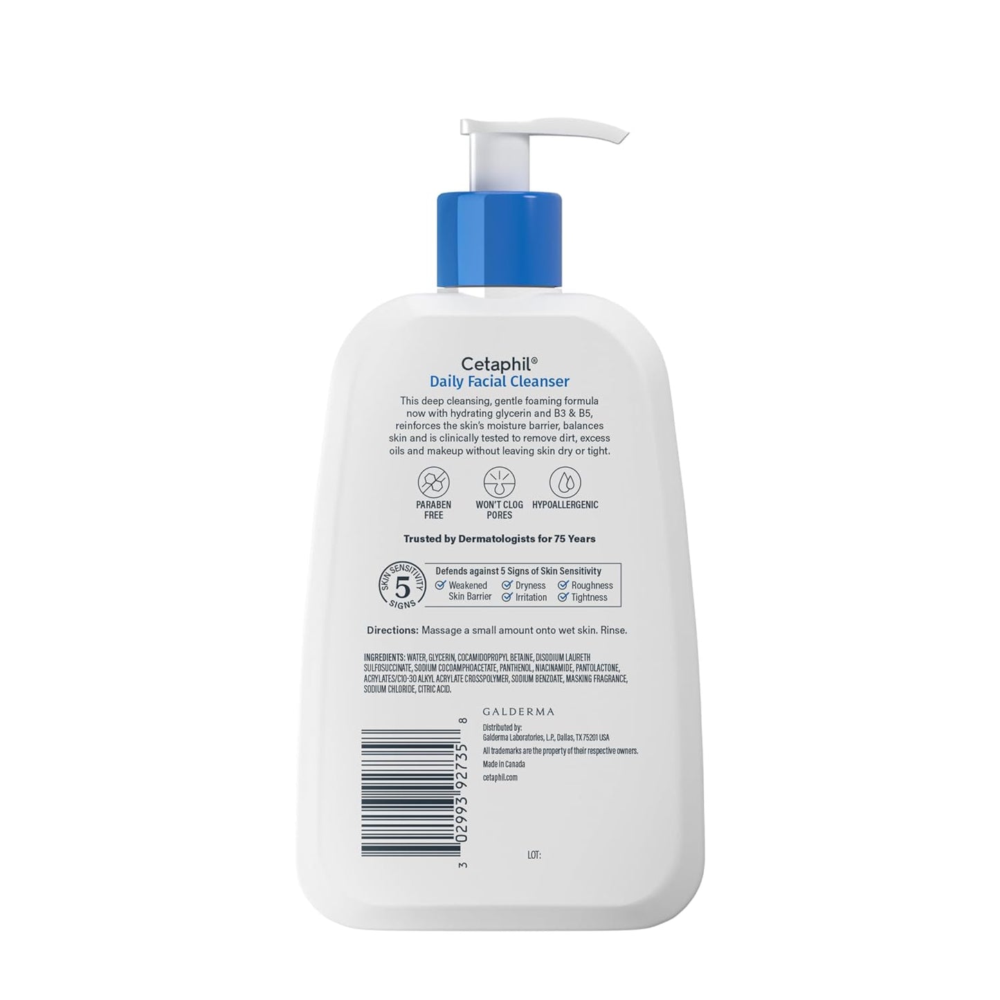 Cetaphil Daily Facial Cleanser, Oily & Combination Skin, 8oz, 3ct