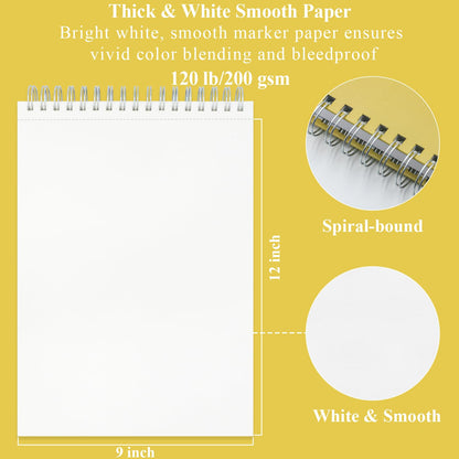 Fuxi 9" x 12" Sketch Book_Top Spiral Bound Sketchbook_100Sheets 68lb/100gsm