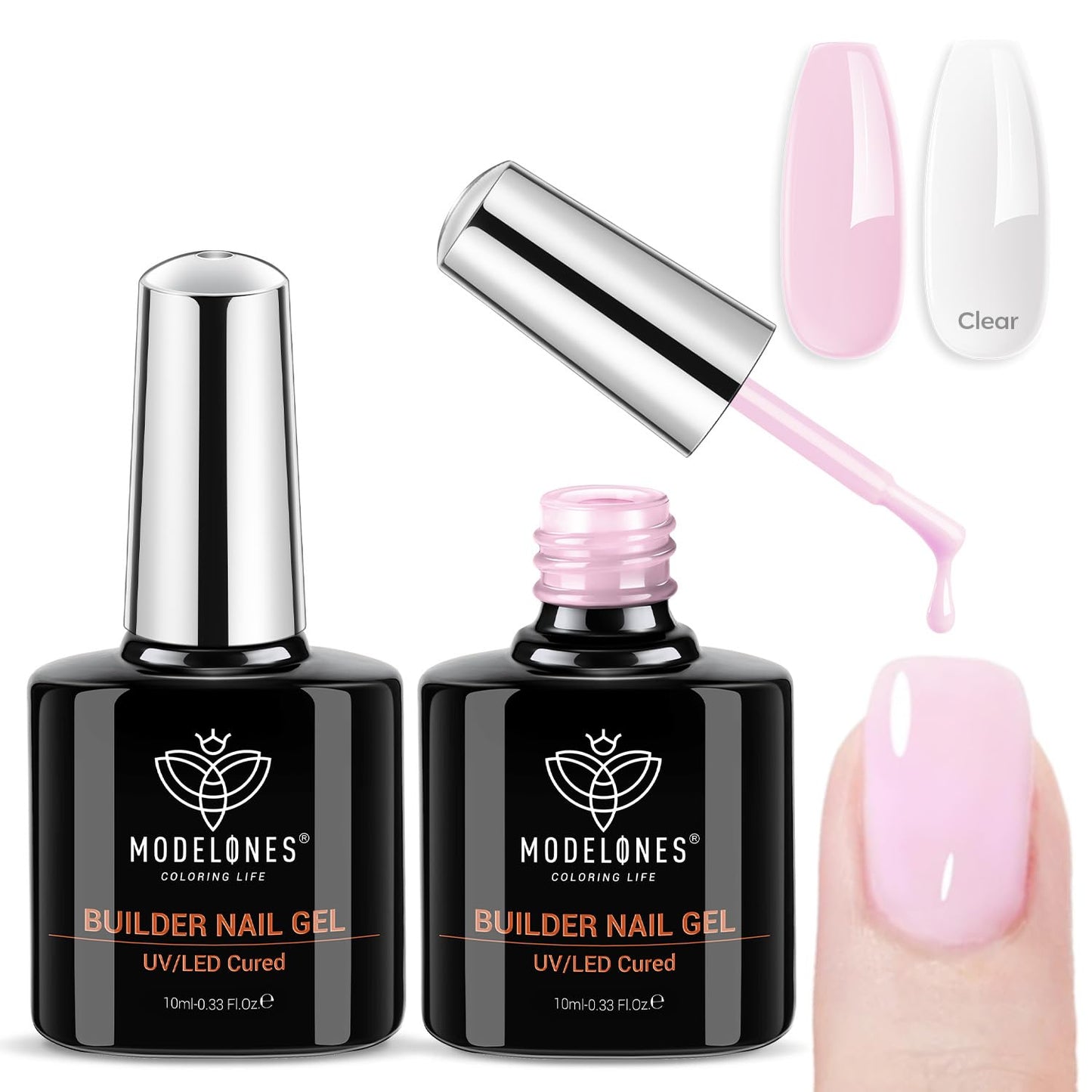 modelones Gel Top Base Coat Set 15ml 2026 Upgrade No Wipe Super Shine