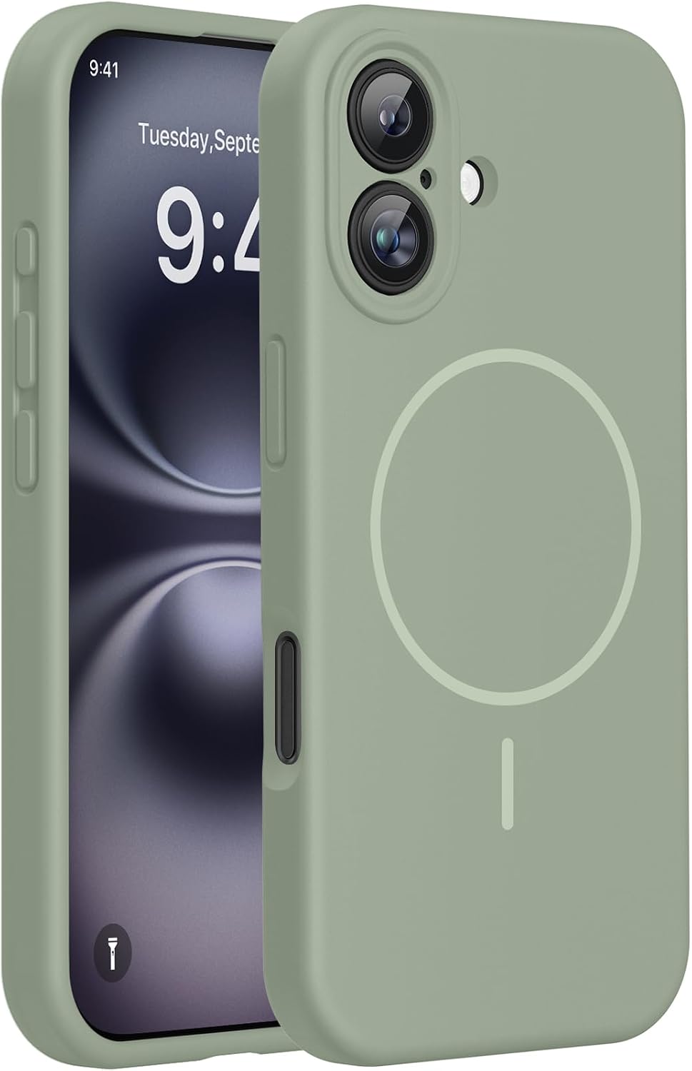 Miracase Magnetic for iPhone 16 Pro Case, Silicone, Black
