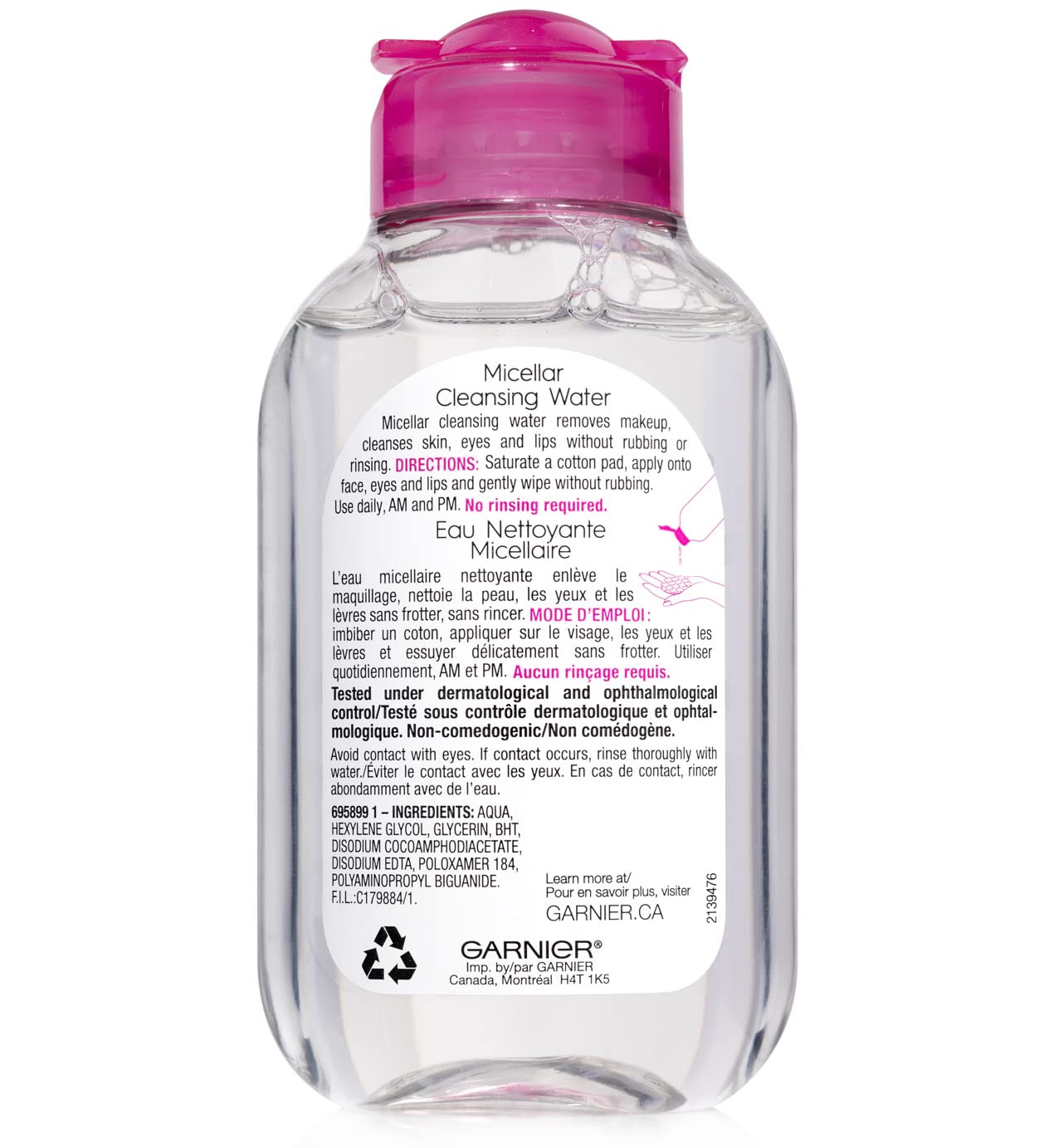Garnier Micellar Water, Hydrating Facial Cleanser & Makeup Remover, Suitable for Sensitive Skin, Vegan, Cruelty Free, 13.5 Fl Oz (400mL), 1 Count