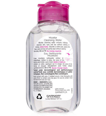 Garnier Micellar Water, Hydrating Facial Cleanser & Makeup Remover, Suitable for Sensitive Skin, Vegan, Cruelty Free, 13.5 Fl Oz (400mL), 1 Count