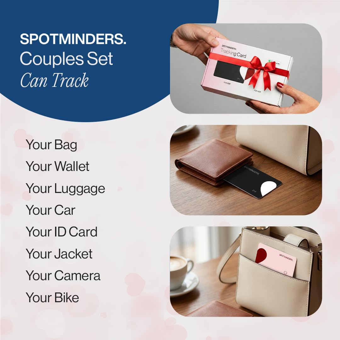 SPOTMINDERS Apple MFi Certified Wallet Tracking Card Black 4-Pack Travel Gifts for Him Works with Apple Find My Rechargeable Tracker IP68 Waterproof 0.07" Slim iPhone Item Finder for Luggage Passport