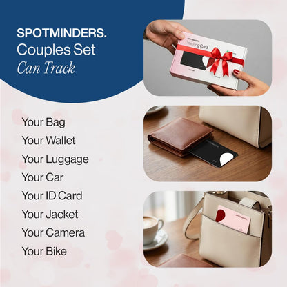 SPOTMINDERS Apple MFi Certified Wallet Tracking Card Black 4-Pack Travel Gifts for Him Works with Apple Find My Rechargeable Tracker IP68 Waterproof 0.07" Slim iPhone Item Finder for Luggage Passport
