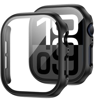 JZK Screen Protector Case for Apple Watch Series 11/10 42mm,Purple+Clear