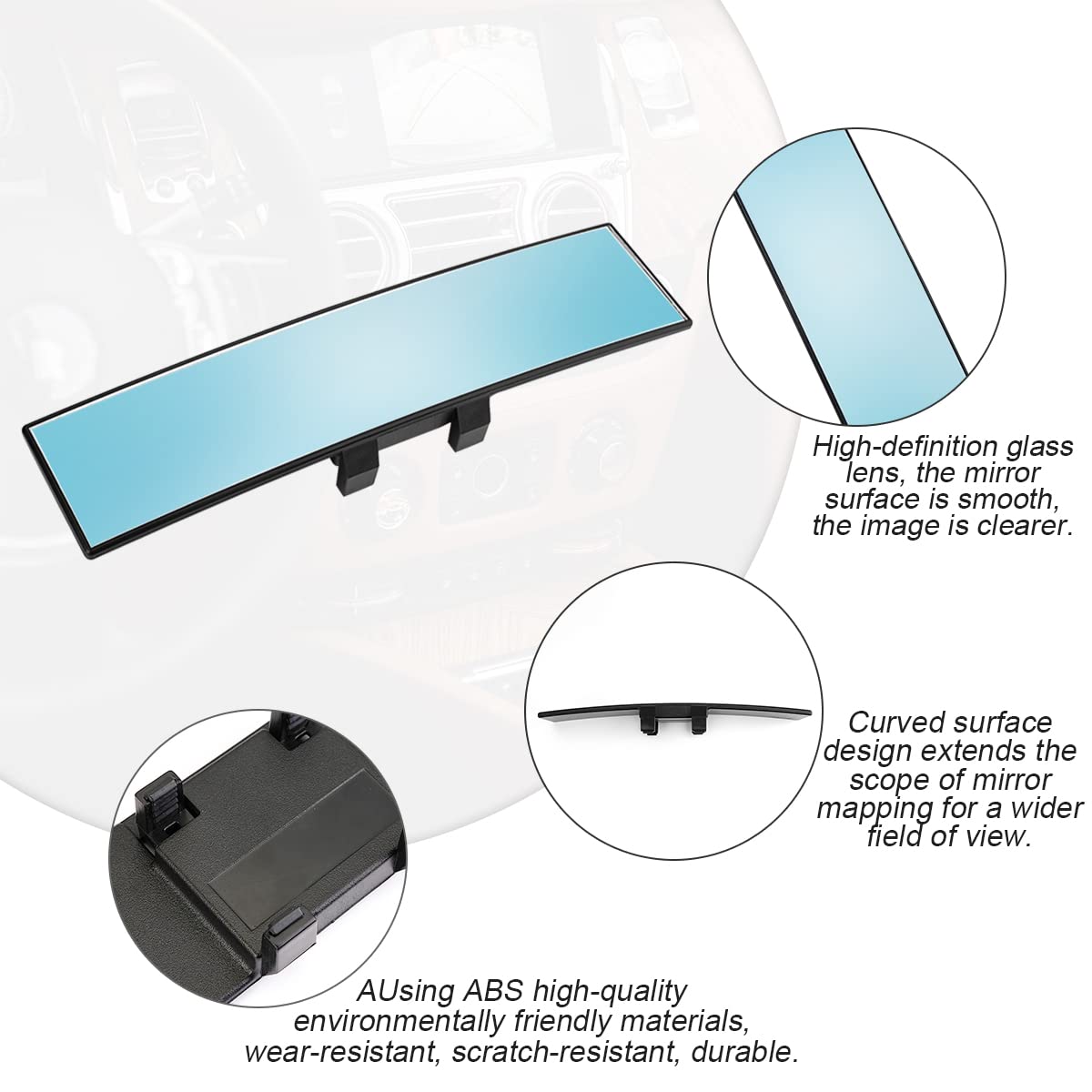8sanlione 360-Degree Adjustable Car Rearview Mirror
