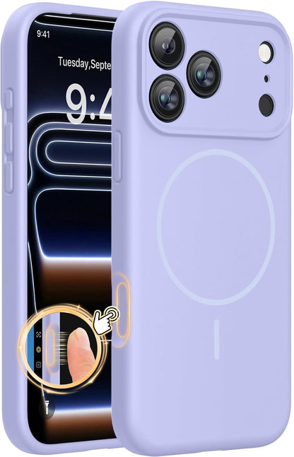 Miracase Magnetic for iPhone 16 Pro Case, Silicone, Black