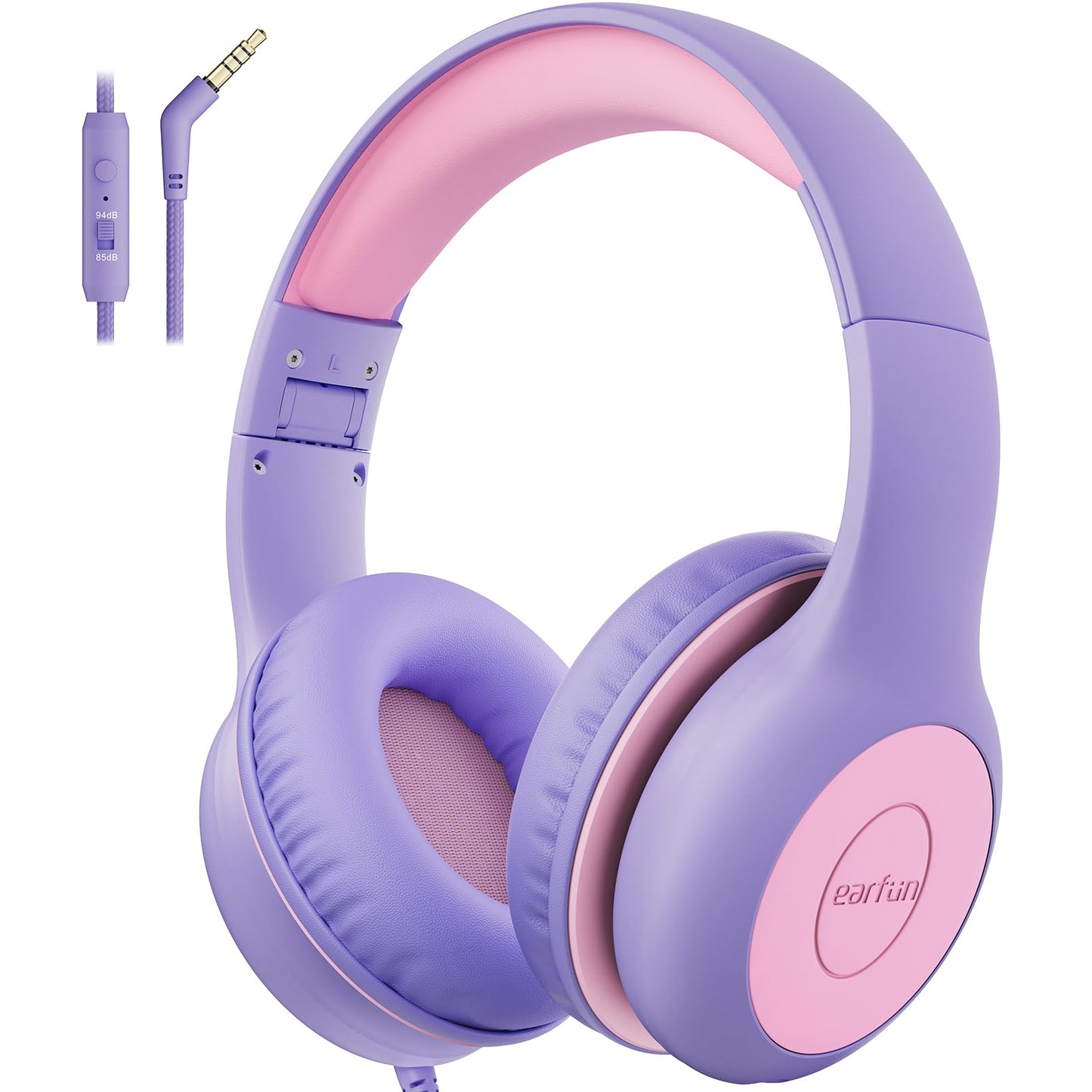 EarFun K1 Kids Headphones Wired with Mic, Volume Limit Headphones for Kids