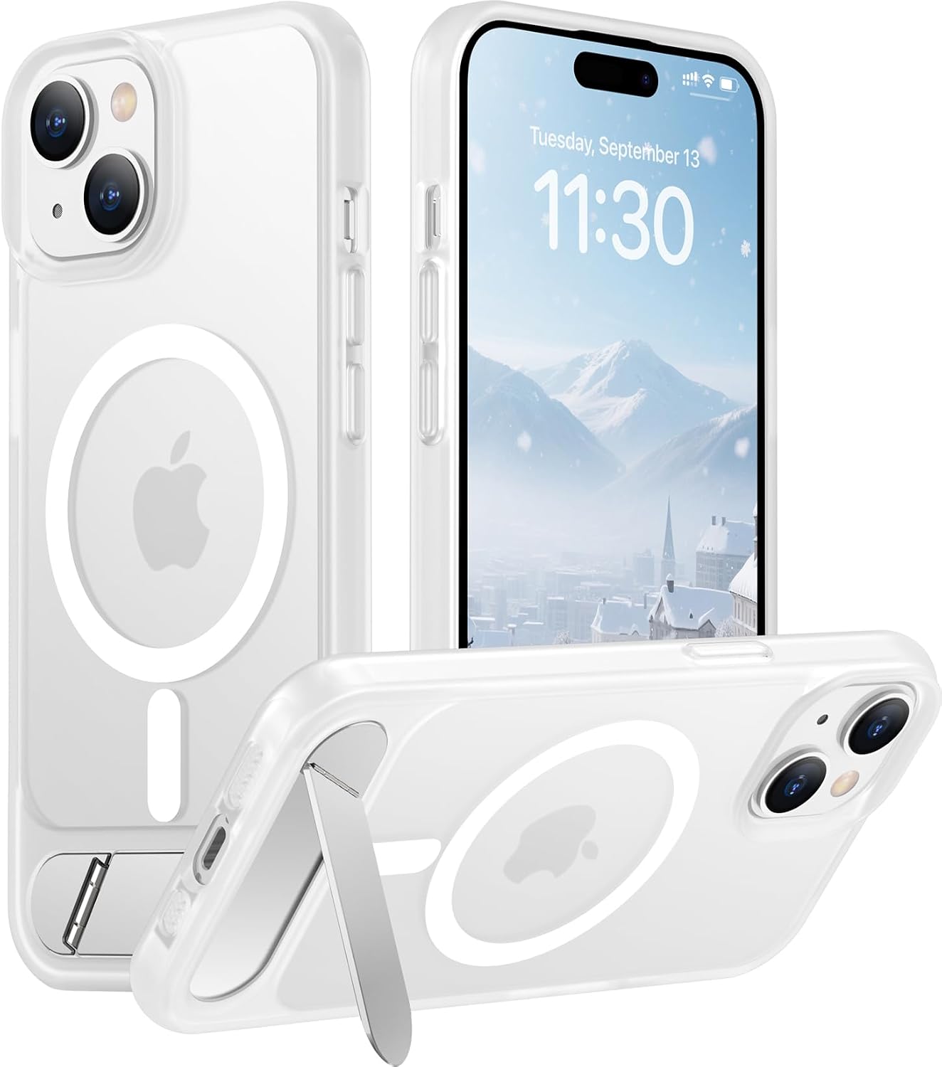 Magnetic Compatible with iPhone 14 Pro Max Case, [Built-in Invisible Kickstand][Compatible with MagSafe] [Military Grade Shockproof] Slim Translucent Matte Phone Case for iPhone 14 Pro Max 6.7"