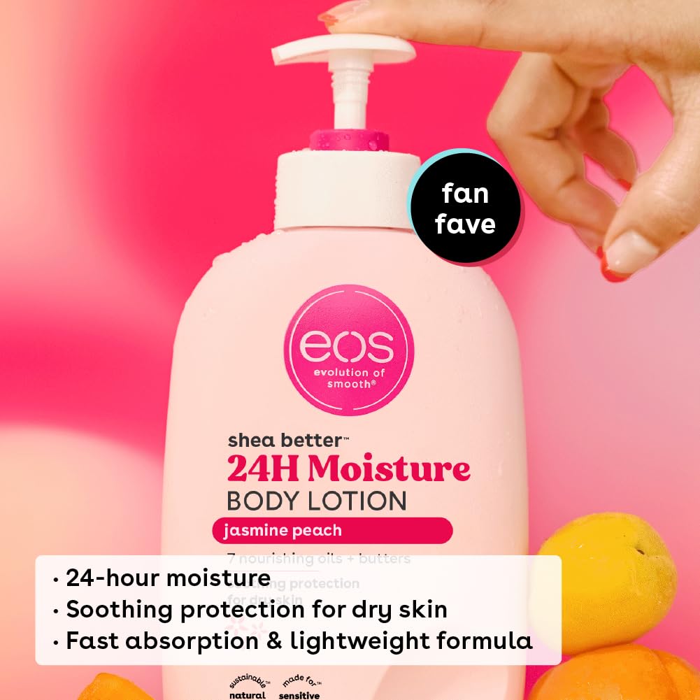 eos Shea Better 24H Moisture Body Lotion- Jasmine Peach, 16 fl oz