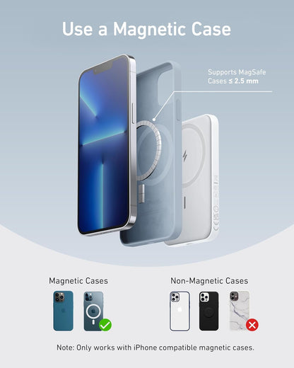 Anker 621 MagGo Power Bank, 5,000mAh Magnetic Portable Charger