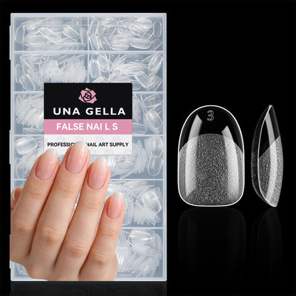 UNA GELLA 504Pcs Medium Pointed Almond Nail Tips, X-Soft Almond Gel Nails