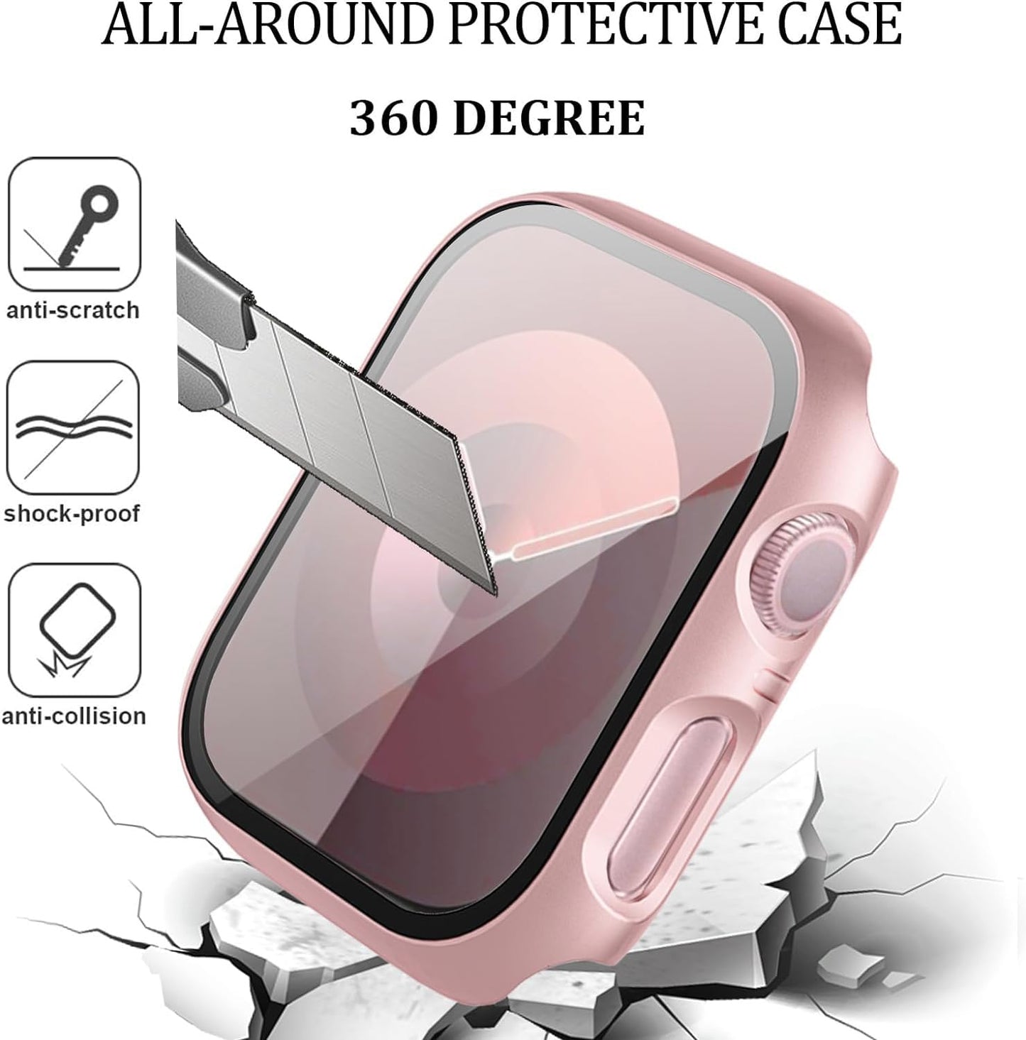 6-Pack Case with Screen Protector for Apple Watch SE3/SE2/SE/6/5/4 40mm