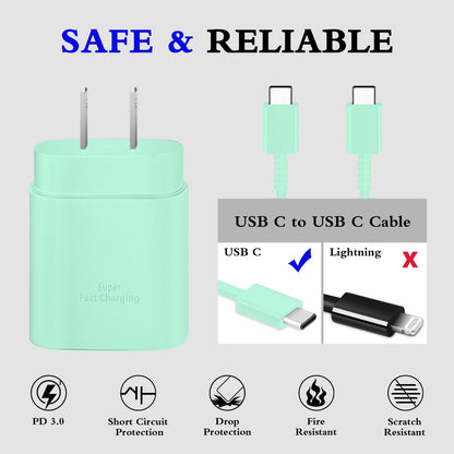 GUUSMART Type C Charger 2-Pack 25W Long 6ft USB C Charger Cable