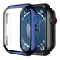 Smiling 2 Pack Case Compatible with Apple Watch SE 3 (2025)/ SE 2/ SE/Series 6/5/4 40mm with Tempered Glass Screen Protector, Hard PC Case Overall Protective Cover- 1 Blue+ 1 Transparent