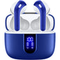 TAGRY Bluetooth Headphones True Wireless Earbuds 60H Playback LED Power Display Earphones with Wireless Charging Case IPX5 Waterproof in-Ear Ear buds with Mic for TV Smart Phone Laptop Computer Sports