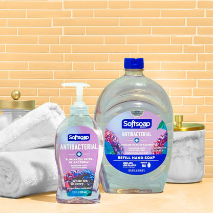 Softsoap Antibacterial Liquid Hand Soap, White Tea & Berry Scent, 50 fl oz