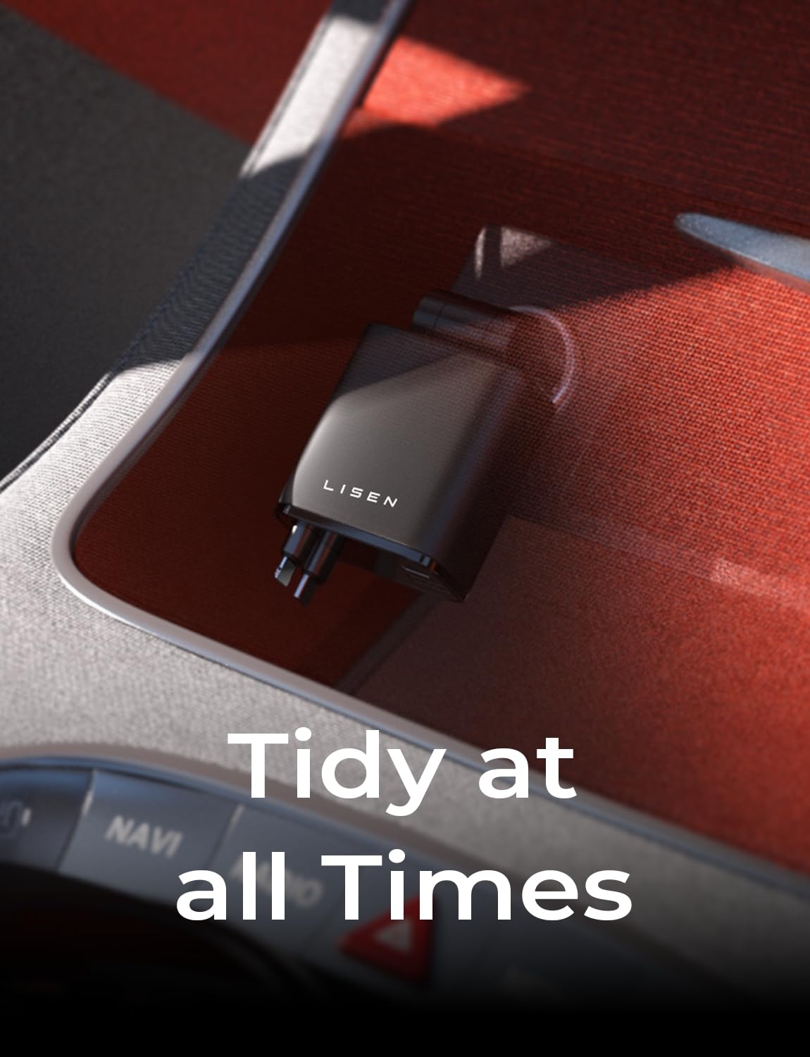 LISEN Retractable Car Charger, 84W Car Charger USB C Fast Charge, 4 in 1