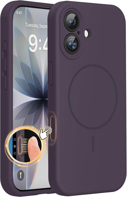 Miracase Magnetic for iPhone 16 Pro Case, Silicone, Black