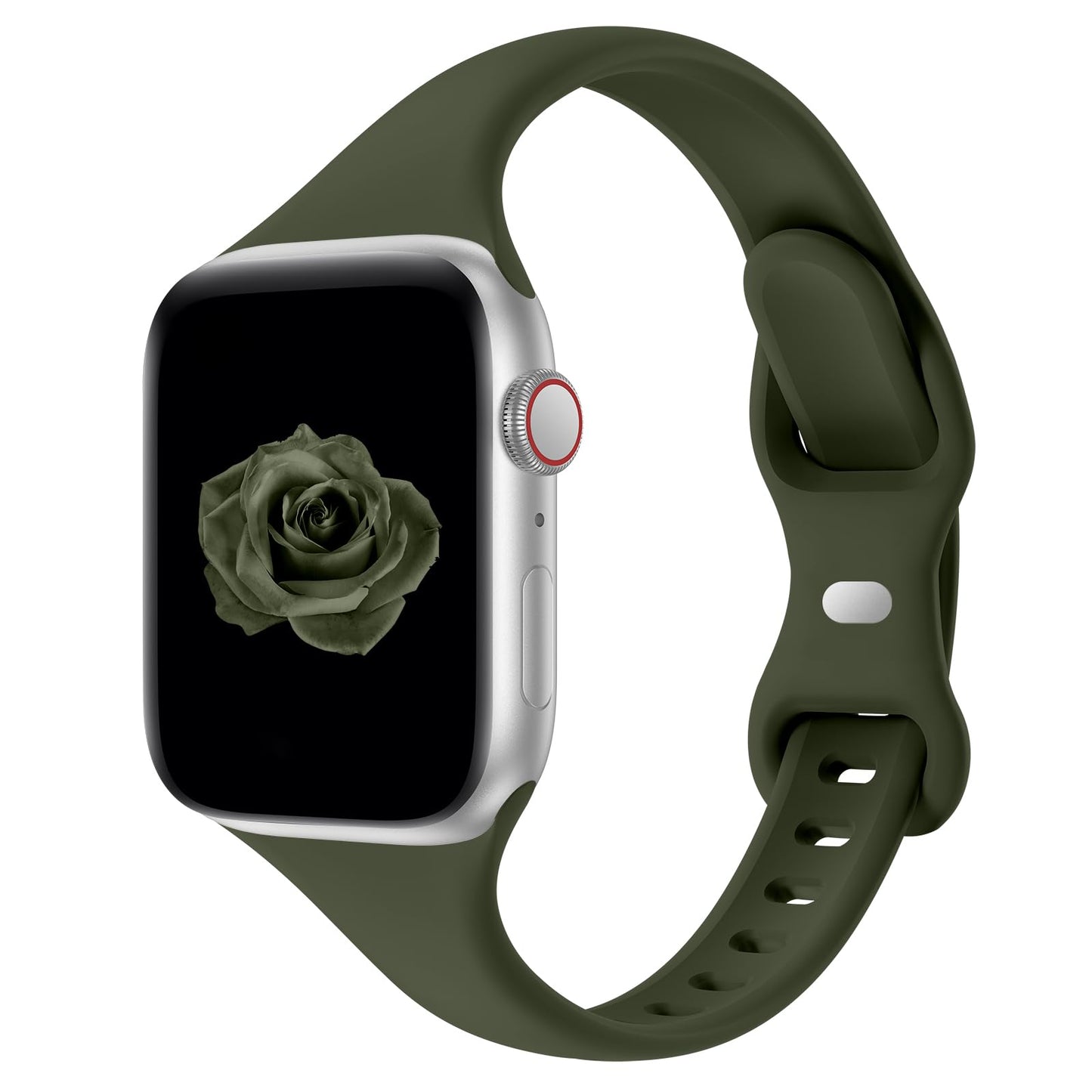 Thin Slim Band Compatible with Apple Watch 38mm 40mm 41mm 42mm 44mm 45mm 46mm 49mm, Replacement Silicone Sport Strap for iWatch Series 11/10/9/8/7/6/5/4/3/2/1 Ultra SE Women Men, Light Blush