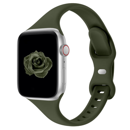 Thin Slim Band Compatible with Apple Watch 38mm 40mm 41mm 42mm 44mm 45mm 46mm 49mm, Replacement Silicone Sport Strap for iWatch Series 11/10/9/8/7/6/5/4/3/2/1 Ultra SE Women Men, Light Blush