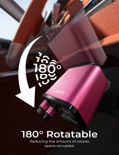 LISEN Retractable Car Charger, 84W Car Charger USB C Fast Charge, 4 in 1