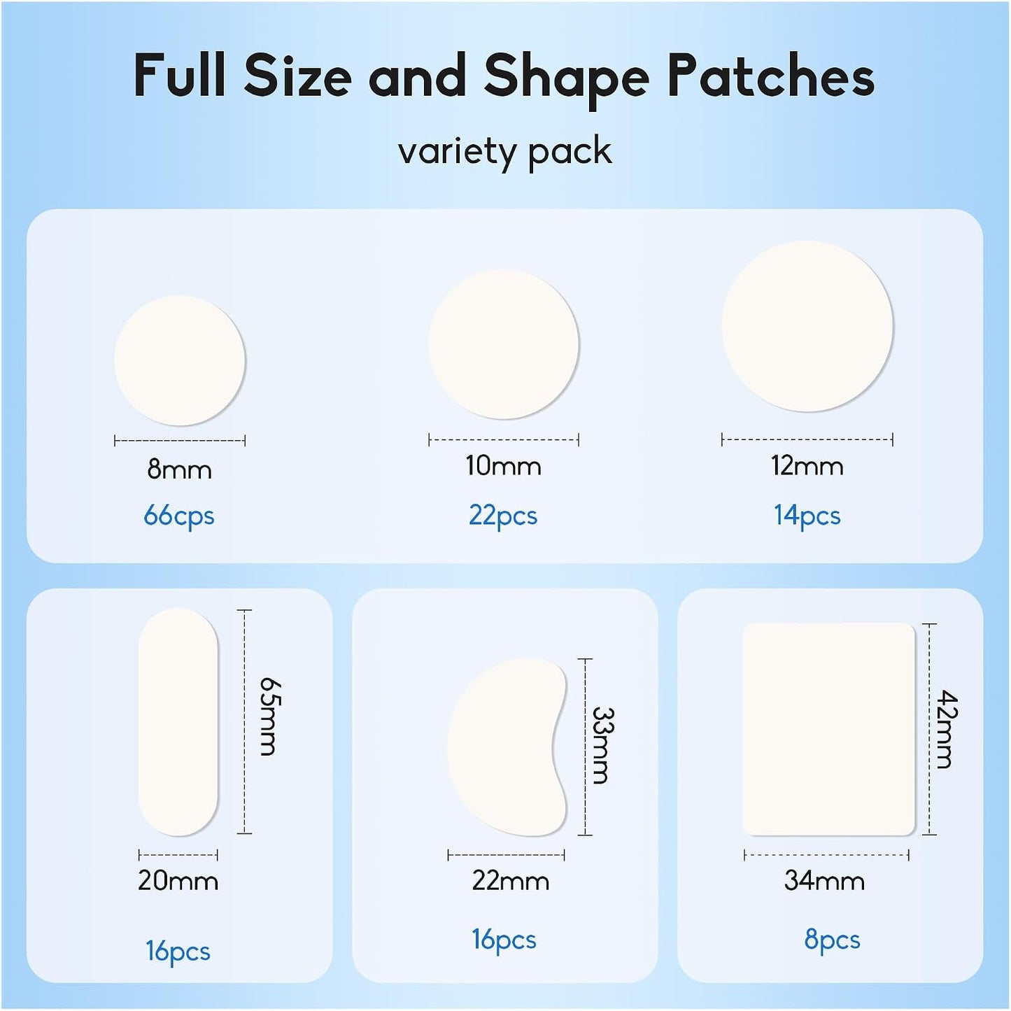 Daolyo 6 Sizes 142 Counts Large Acne Pimple Patches for Face