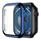Smiling 2 Pack Case Compatible with Apple Watch SE 3 (2025)/ SE 2/ SE/Series 6/5/4 40mm with Tempered Glass Screen Protector, Hard PC Case Overall Protective Cover- 1 Blue+ 1 Transparent