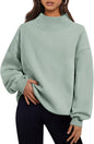 Trendy Queen Womens Mock Neck Sweatshirts Oversized Pullover Fall Outfits