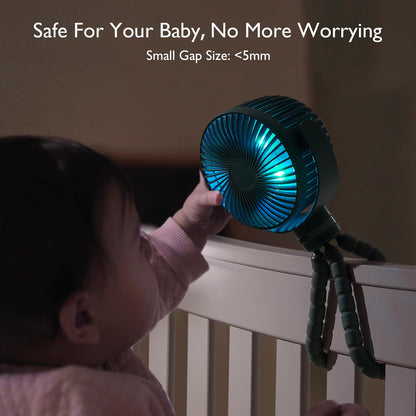 Momcozy 8000mAh Portable Stroller Fan | 27H Ultra-long Battery Life