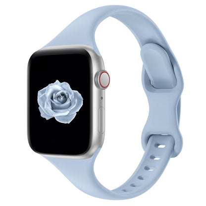 Thin Slim Band Compatible with Apple Watch 38mm 40mm 41mm 42mm 44mm 45mm 46mm 49mm, Replacement Silicone Sport Strap for iWatch Series 11/10/9/8/7/6/5/4/3/2/1 Ultra SE Women Men, Light Blush