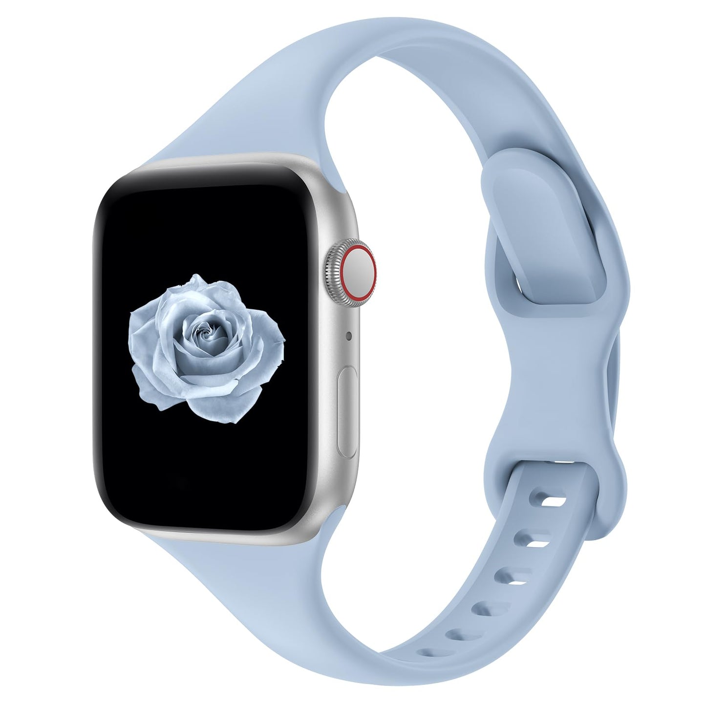 Thin Slim Band Compatible with Apple Watch 38mm 40mm 41mm 42mm 44mm 45mm 46mm 49mm, Replacement Silicone Sport Strap for iWatch Series 11/10/9/8/7/6/5/4/3/2/1 Ultra SE Women Men, Light Blush