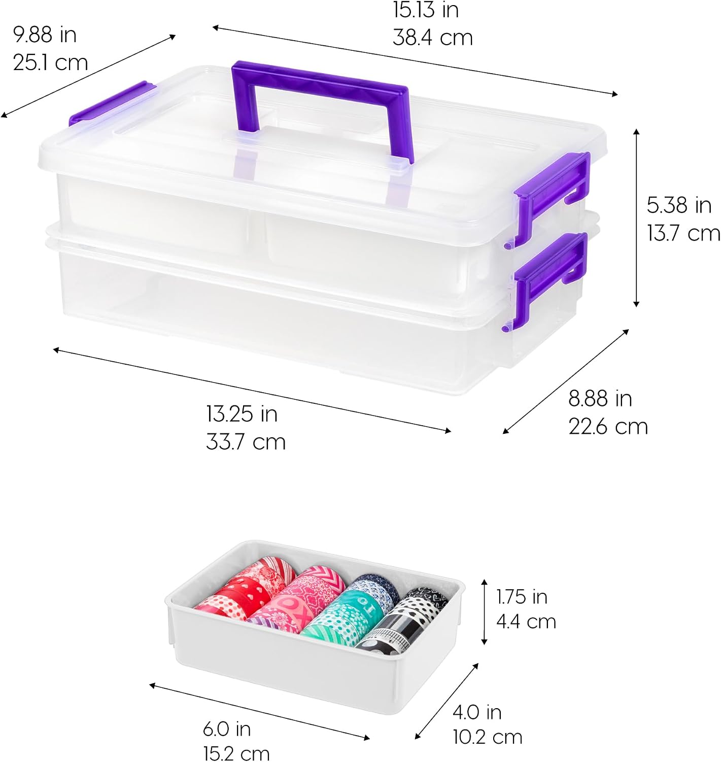 IRIS USA Storage Bins with Lids |Made in USA| 5 Qt - (6-Pack) - Clear