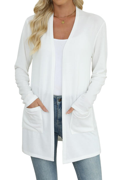 Yincro Women Lightweight Cardigan Long Sleeve Open Front with Pockets S-3XL