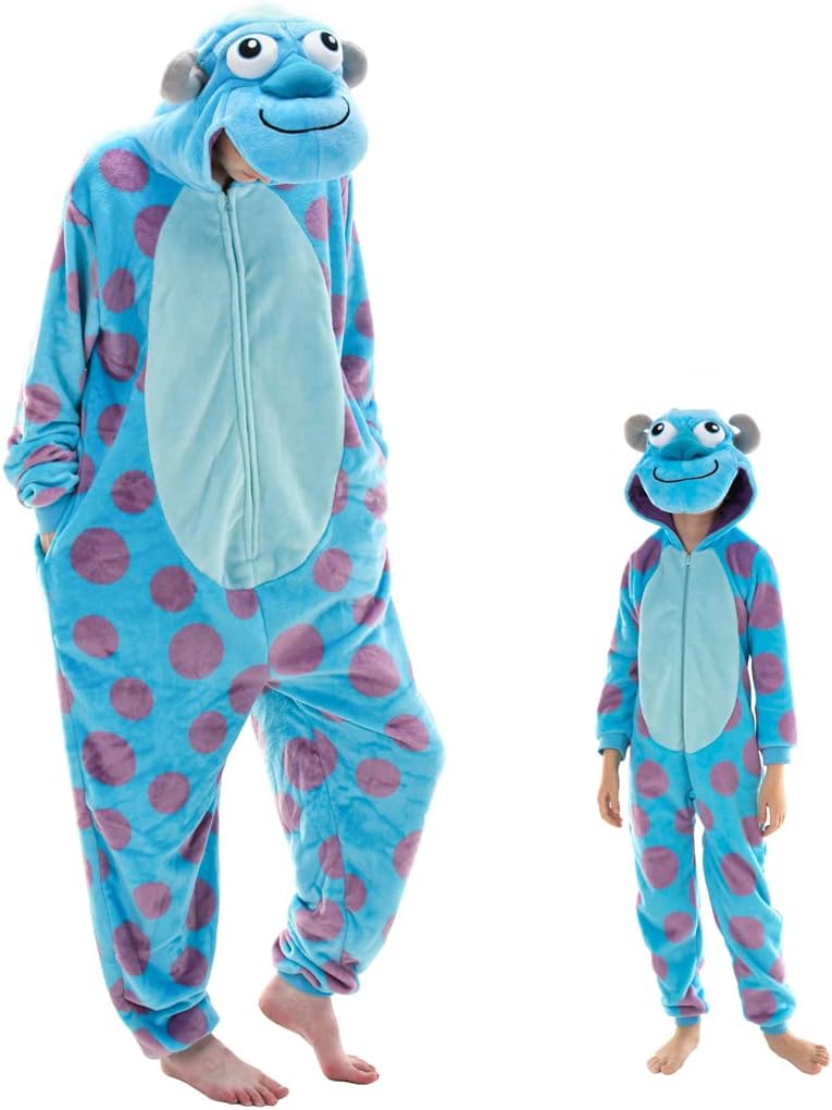 COSUSKET Snug Fit Unisex Adult Onesie Pajamas, Flannel Cosplay Animal One Piece Halloween Costume Sleepwear Homewear
